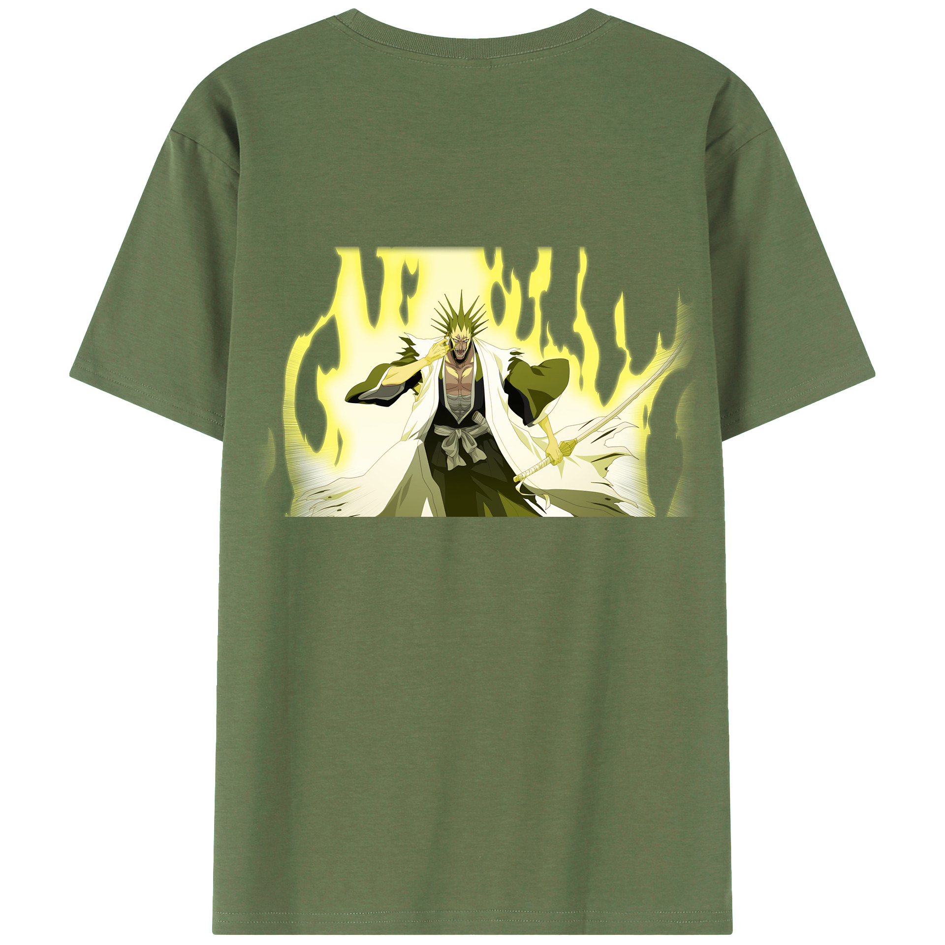 （画像用） ブリーチ ざらき けんぱち BLEACH Zaraki Kenpachi 綿100％ メンズ半袖Tシャツ（バックプリント） 通気性